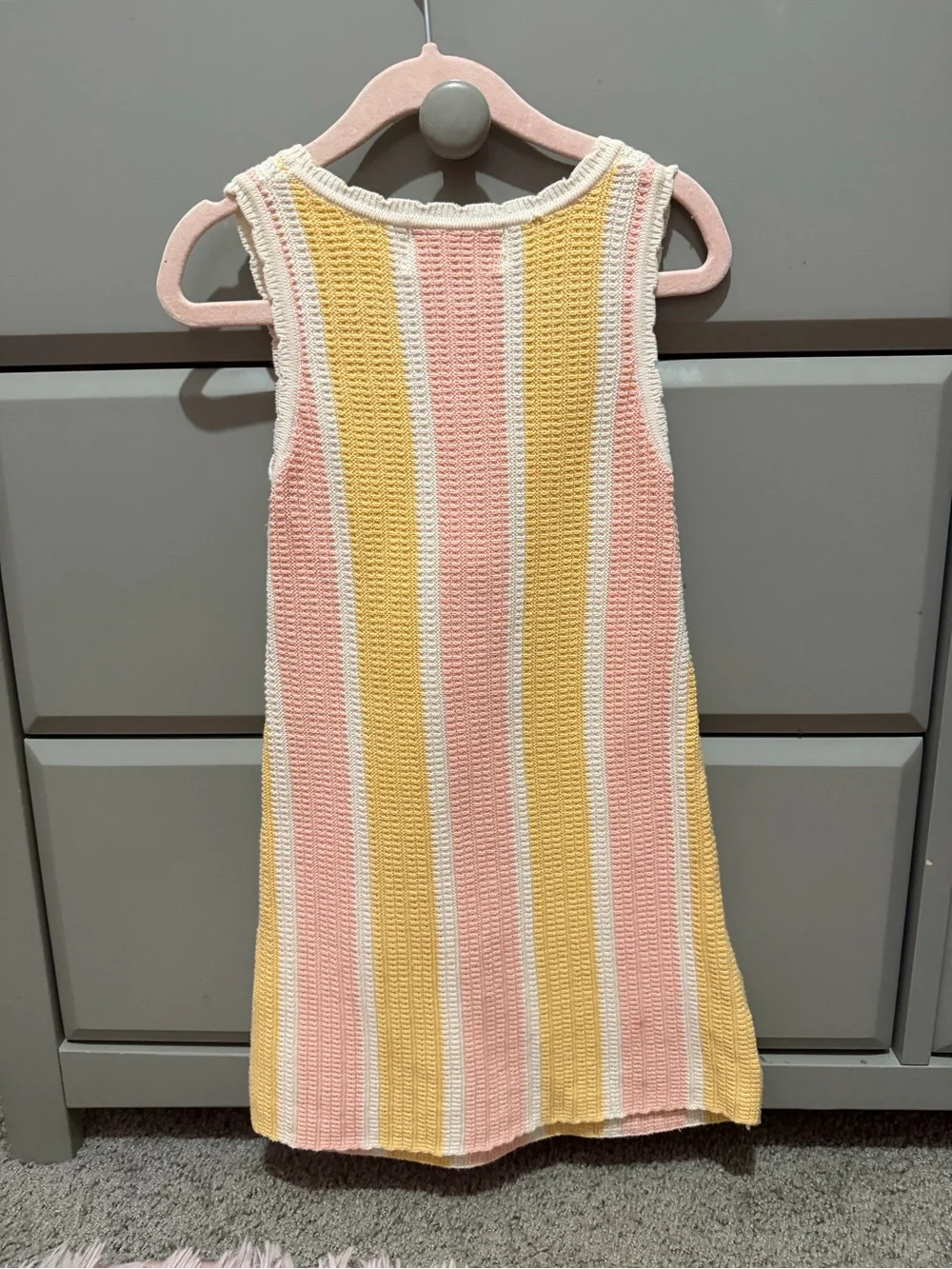 H&M Girls' Striped Knit Tank Dress - Pink, Yellow & White